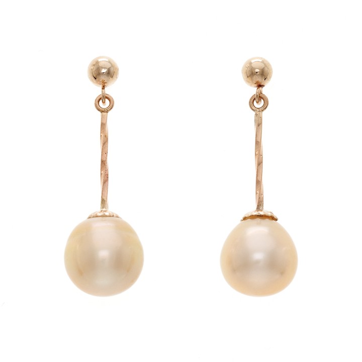 Golden South Sea Drop Pearl Earrings